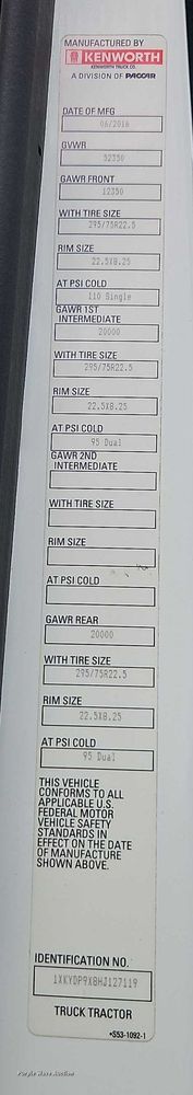 image for item EO4559 2017 Kenworth T680 semi truck