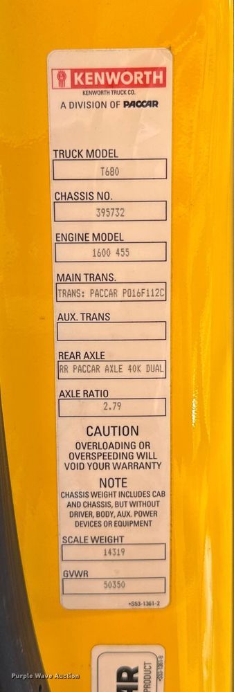 image for item EU2022 2021 Kenworth T680 semi truck