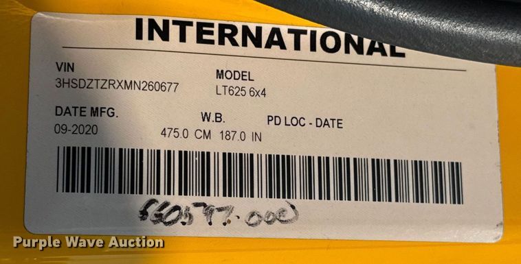 image for item EU2024 2021 International LT625 semi truck