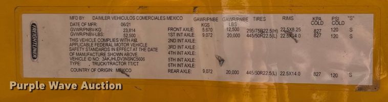 image for item EU2025 2022 Freightliner Cascadia 126 semi truck