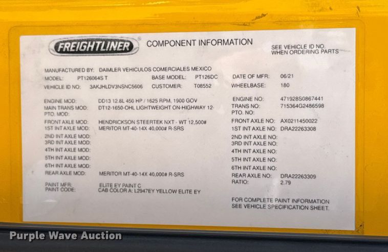 image for item EU2025 2022 Freightliner Cascadia 126 semi truck