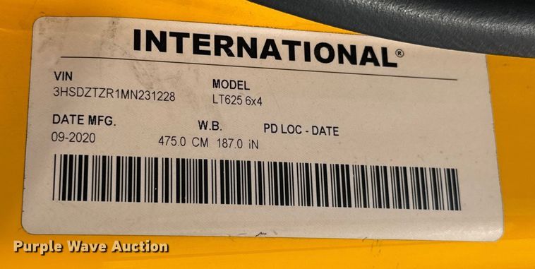 image for item EU2026 2021 International LT625 semi truck