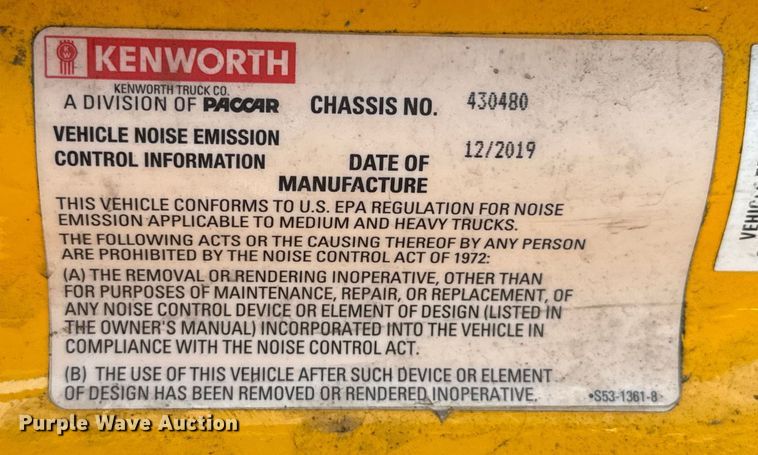 image for item EU2027 2020 Kenworth T680 semi truck