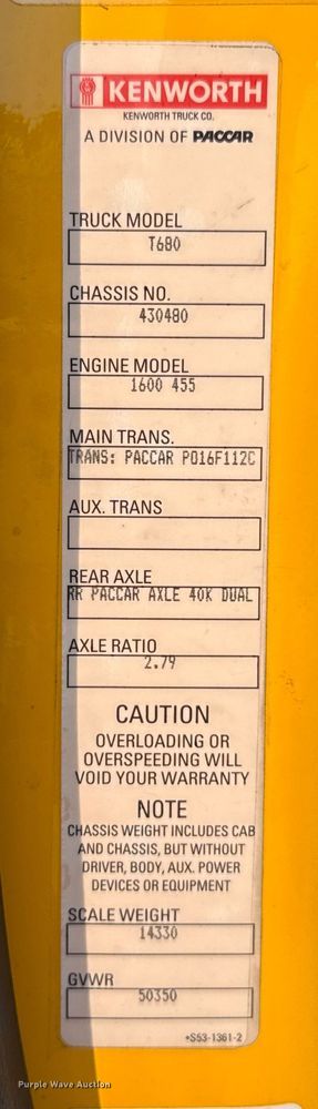 image for item EU2027 2020 Kenworth T680 semi truck