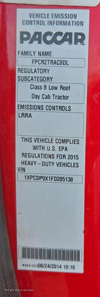 image for item FB9431 2015 Peterbilt 567 semi truck