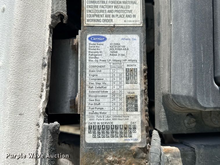 image for item YA0435 2013 Great Dane refrigerated van trailer