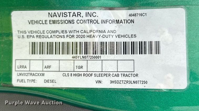 image for item YA0560 2020 International LT625 semi truck