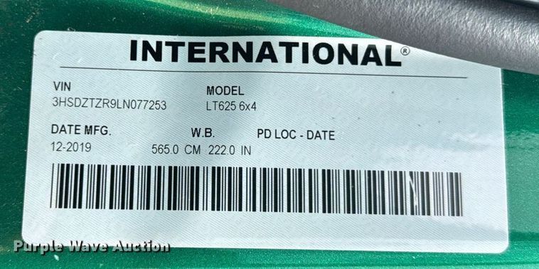 image for item YA0564 2020 International LT625 semi truck