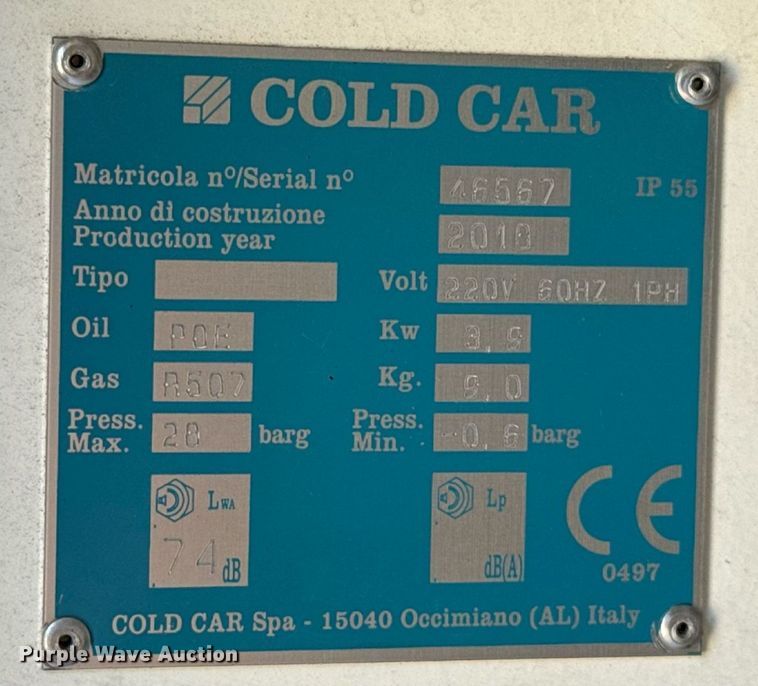 image for item DO7181 2010 Cold Car refrigeration bed