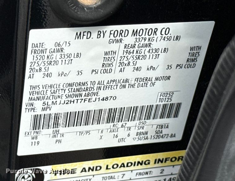 image for item DO7197 2015 Lincoln Navigator SUV