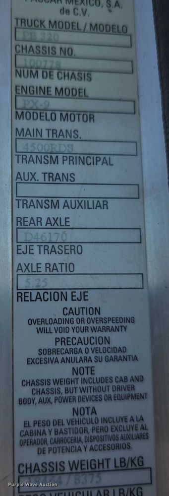 image for item DR3945 2016 Peterbilt 320 refuse truck