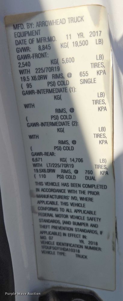 image for item DS3835 2017 Ford F550 Super Duty XL flatbed pickup truck