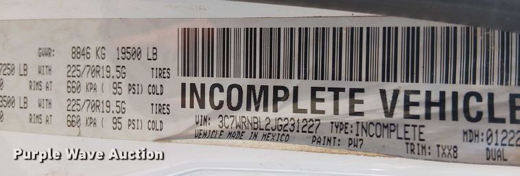 image for item DS3857 2018 Dodge Ram 5500 flatbed truck