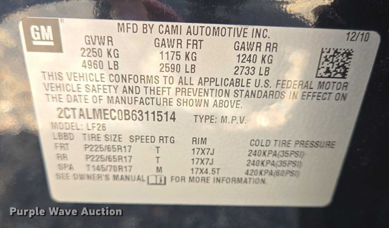 image for item DT4962 2011 GMC Terrain SUV