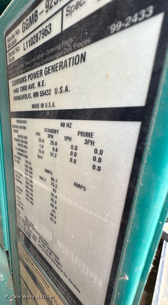 image for item DT6688 2011 Cummins GGMB-9235883 generator