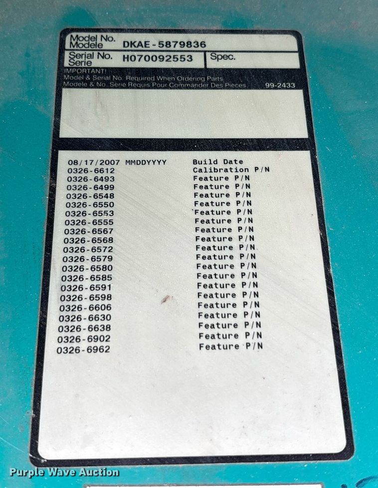image for item DT6692 Cummins DKAE-5879836 generator