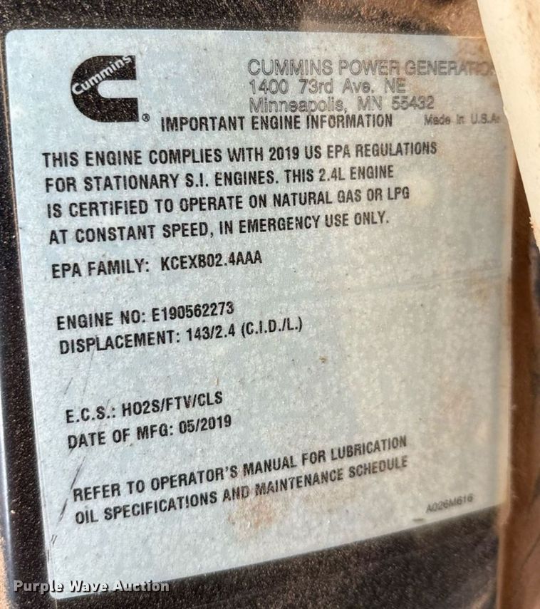 image for item DT6693 Cummins C25 N6 generator