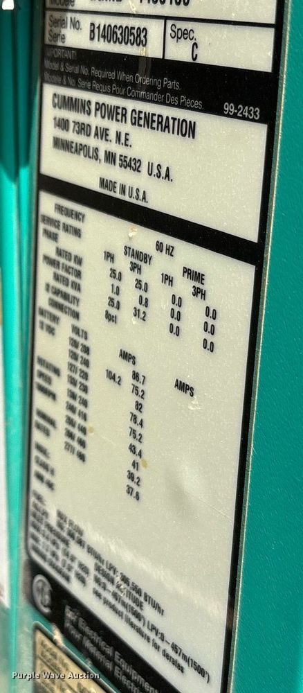 image for item DT6696 Cummins GGMB-1400106 generator