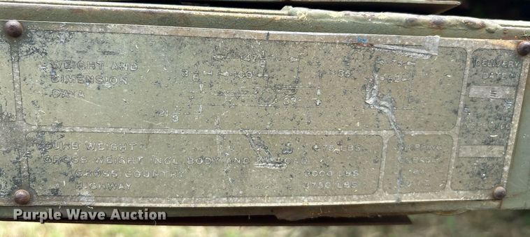 image for item DT6701 Limited Depot Overhaul M116 utility trailer