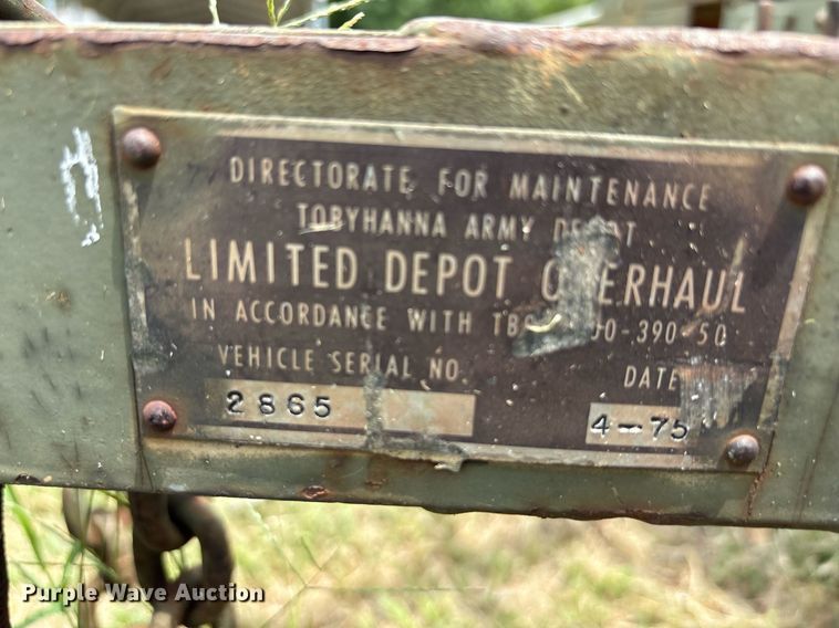 image for item DT6701 Limited Depot Overhaul M116 utility trailer