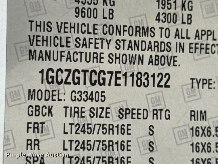 image for item DU9363 2014 Chevrolet Express 3500 van