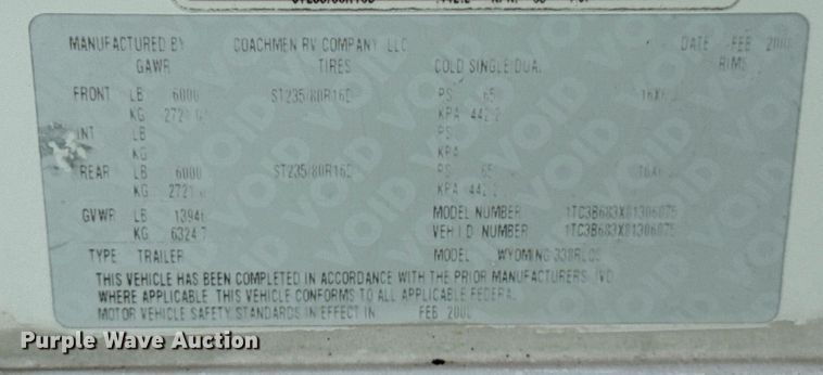 image for item DU9367 2008 Coachmen Wyoming camper