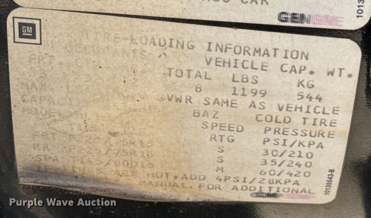 image for item DU9392 1993 Chevrolet Caprice 