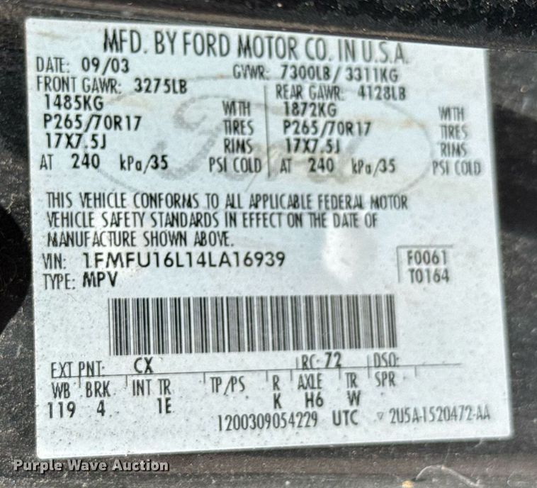 image for item DU9394 2004 Ford Expedition SUV