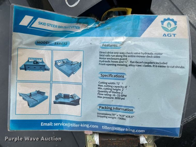 image for item DU9404 AGT SSRC72 skid steer rotary mower