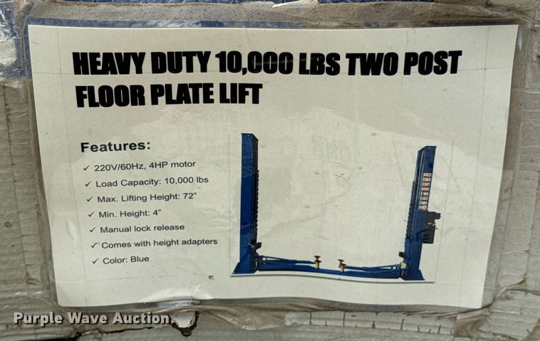 image for item DU9406 Two post automotive lift