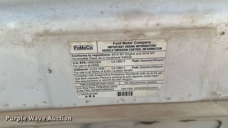 image for item DW5176 2016 Ford E350 box truck