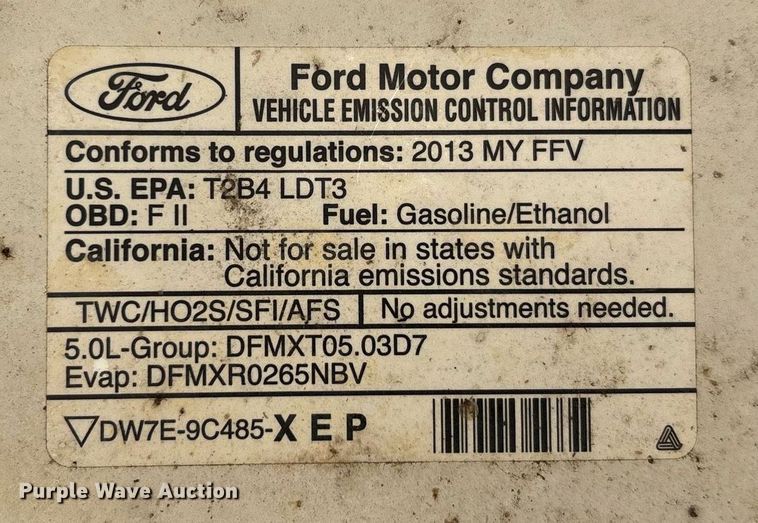 image for item DW7243 2013 Ford F150  SuperCab pickup truck