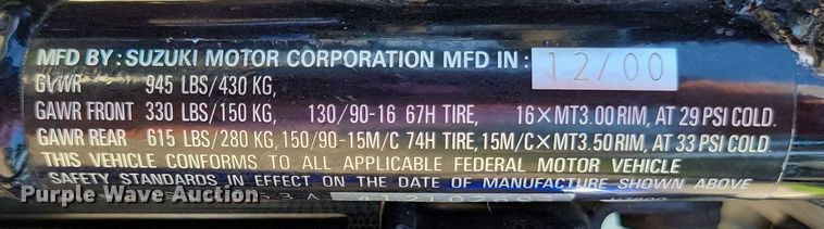 image for item DX7229 2001 Suzuki Marauder motorcycle