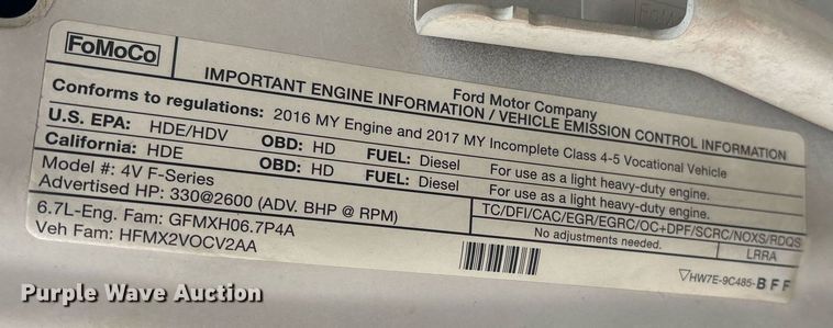 image for item DX8015 2017 Ford F450 Super Duty XL SuperCab truck cab and chassis