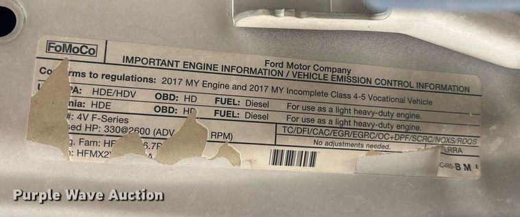 image for item DX8017 2017 Ford F450 Super Duty XL SuperCab truck cab and chassis