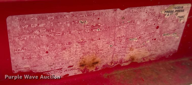 image for item DY0323 2017 PJ utility trailer