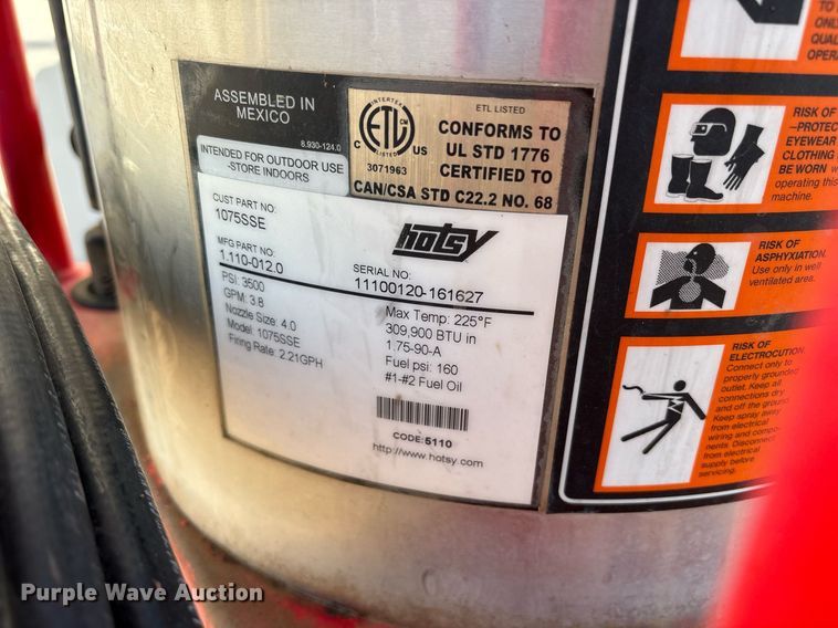 image for item DY0801 2010 Hotsy 1075SSE hot pressure washer