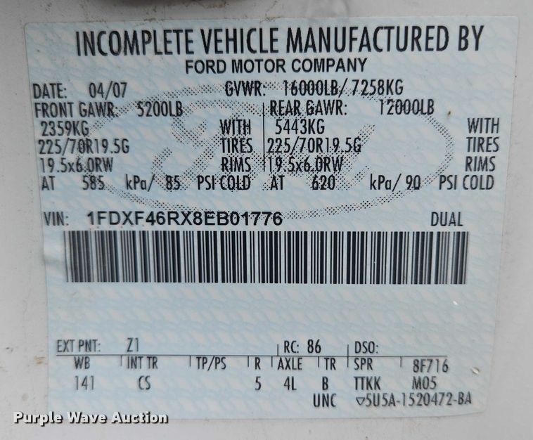 image for item DY0974 2008 Ford F450 Super Duty bucket truck