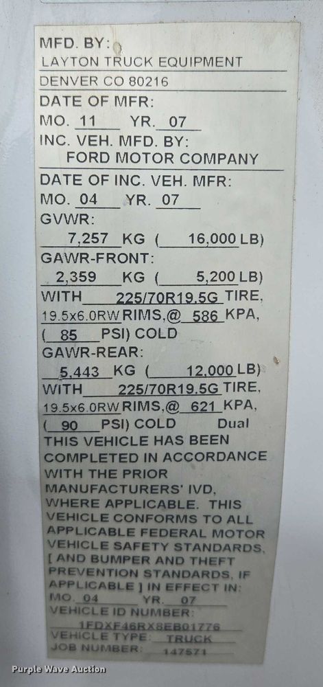 image for item DY0974 2008 Ford F450 Super Duty bucket truck