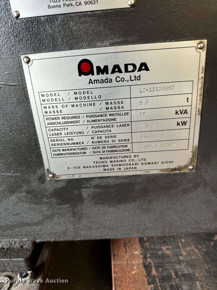 image for item DZ4215 Amada Fanuc AF2000E  CNC cutting system