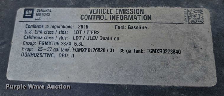 image for item EC3449 2015 Chevrolet Silverado 1500 Crew Cab pickup truck