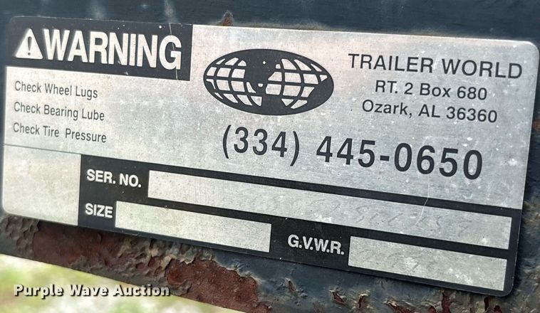 image for item EC3716 Trailer World utility trailer