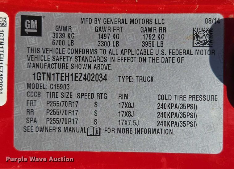 image for item ED2165 2014 GMC Sierra 1500 pickup truck