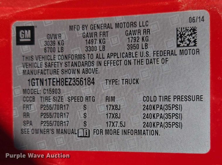 image for item ED2166 2014 GMC Sierra 1500 pickup truck