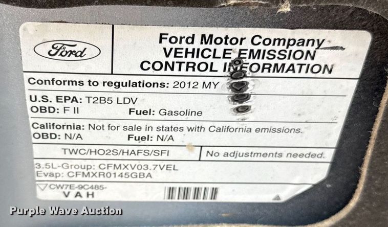 image for item ED4446 2012 Ford Taurus 