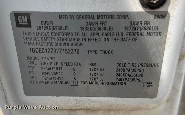 image for item ED4448 2007 Chevrolet Silverado 1500 Ext. Cab pickup truck