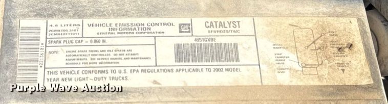 image for item ED4450 2002 Chevrolet Silverado Ext. Cab pickup truck