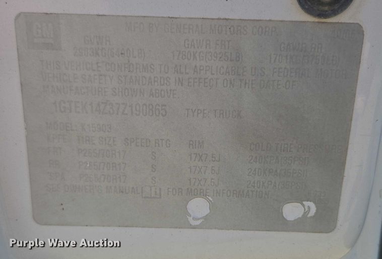 image for item EF1804 2007 GMC Sierra 1500 SL  pickup truck