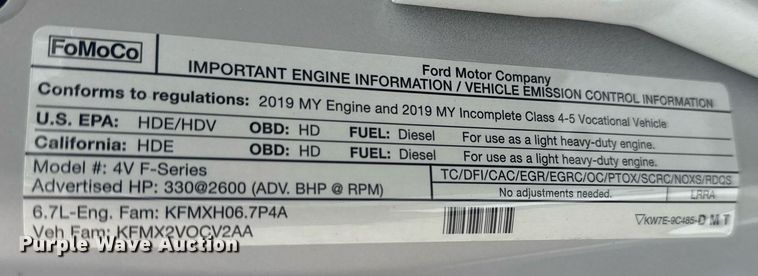 image for item EG6029 2019 Ford F550 Super Duty flatbed pickup truck