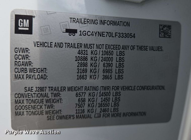 image for item EJ7546 2020 Chevrolet Silverado 2500HD Crew Cab pickup truck